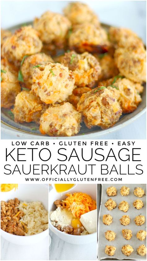 Saurkraut And Sausage, Keto Mushroom Soup, Sauerkraut Balls, Sausage Ball Recipe, Easy Grab And Go Breakfast, Sausage Ball, Salad For Summer, Sausage Sauerkraut, Roasted Bell Peppers