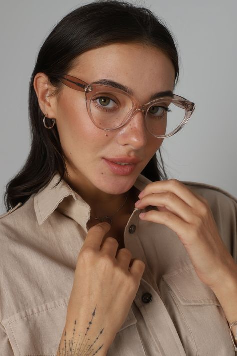 "Nice and stylish transparent pink, black, dark tortoise shell big cat eye glasses frames for women with fake or prescription lenses. Frame width 139 mm (5,47 inches) Bridge 17 mm (0,66 inches) Height 49 mm (1,92 inches) Temple length 145 mm (5,7 inches) We can install lenses without vision correction and according to your prescription. Lens prices vary by lens type, brand, and prescription. To order lenses according to your prescription, we need information: * Right eye * Left eye * Pupillary d Light Glasses Frames, Big Clear Glasses Frames, Thick Rimmed Glasses Aesthetic, Nice Glasses For Women, Clear Pink Glasses Frames, Classic Glasses Frames Women, Trendy Prescription Glasses, Glasses Cat Eye Frames, Cat Eye Frames For Women