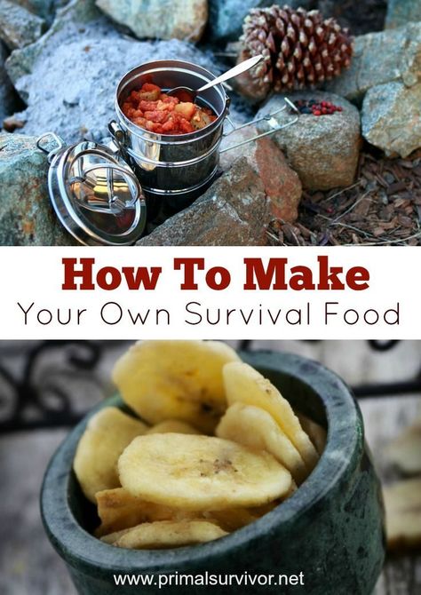 How to make your own Survival Food Cheap for when the SHTF. Make your own MRE's - Meals Ready to Eat. Includes information about dehydrating food. Dehydrating Food, Meal Ready To Eat, Survival Supplies, Prepper Survival, Emergency Food, Dehydrated Food, Survival Food, Wilderness Survival, Food Supply