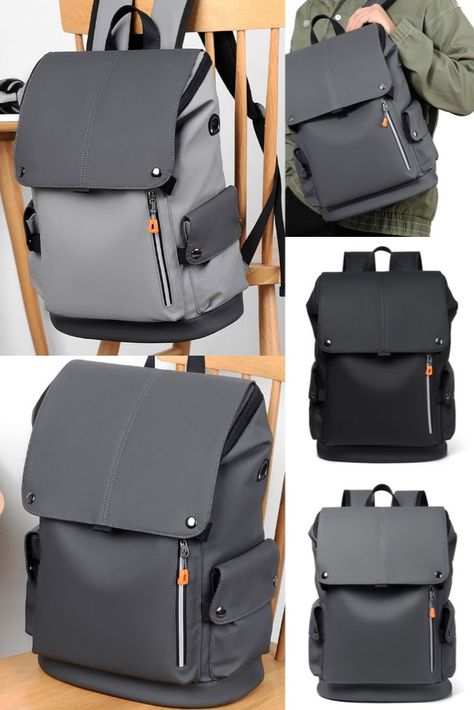 Simple Capped Travel Backpack With USB Charging Port Water Resistant College Bag Gifts For Men School Rucksack 15.6 Inches Laptop Daypack Student Backpack Best Bags For College, Mens Backpack Fashion, Backpack Photography, Laptop Backpack Mens, School Rucksack, Laptop Bag Men, Leather Backpack For Men, Trendy Backpacks, Backpack Free