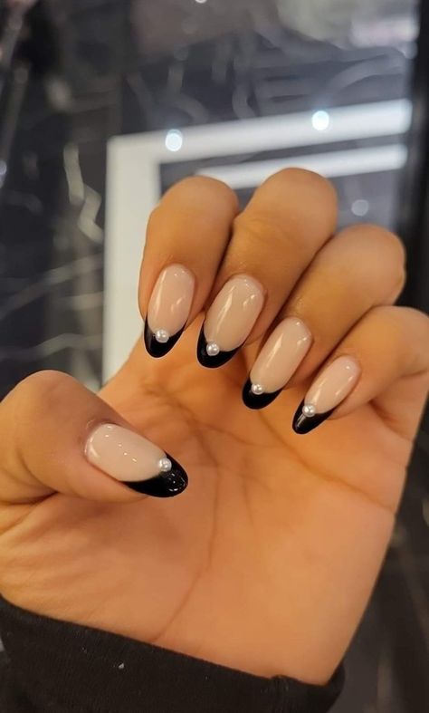 Black French Manicure, Luxury Nails, French Manicure, Manicure, Nails, Beauty