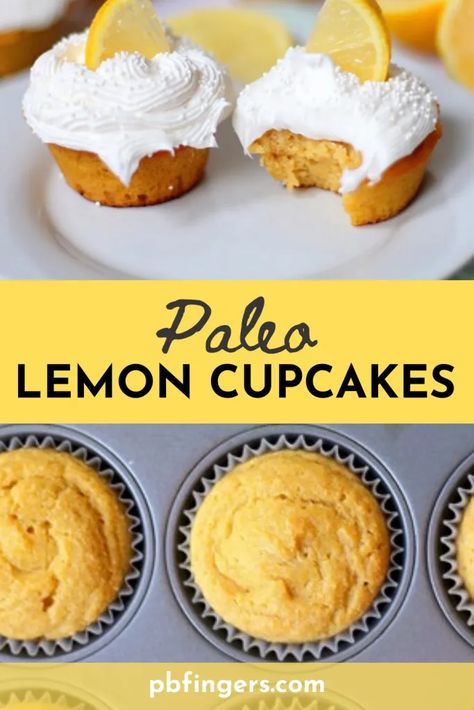 Aip Lemon Dessert, Paleo Lemon Dessert, Paleo Lemon Cake, Paleo Cupcakes Recipes, Paleo Easter, Aip Paleo Desserts, Dairy Free Deserts, Paleo Cakes, Paleo Cupcakes