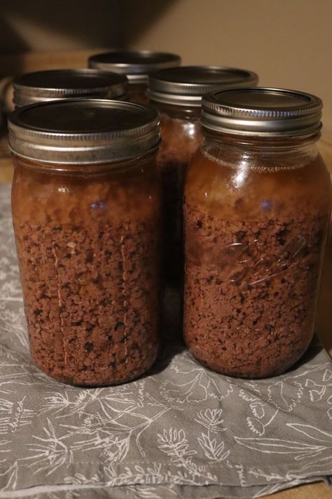 Can Ground Beef, Canning Ground Beef, Shelf Stable Food, Green Bean Dishes, Low Acid Recipes, Preserve Food, Canned Meat, Easy Meat Recipes, Paleo Beef