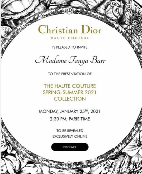 Dior Invitation Card, Dior Invitation, Original Invitations, Dior Jewellery, Christian Dior Haute Couture, Dior Jewelry, Cards Ideas, Invitation Card Design, Event Invitation