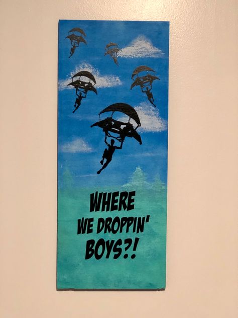 Fortnite Bedroom Decor, Fortnight Painting, Fortnite Painting Canvas, Fortnite Painting Canvas Easy, Fortnight Bedroom Ideas, Fornite Room Decoration Ideas, Fortnite Painting Ideas, Fortnite Themed Bedroom, Fortnite Bedroom Ideas For Boys Diy