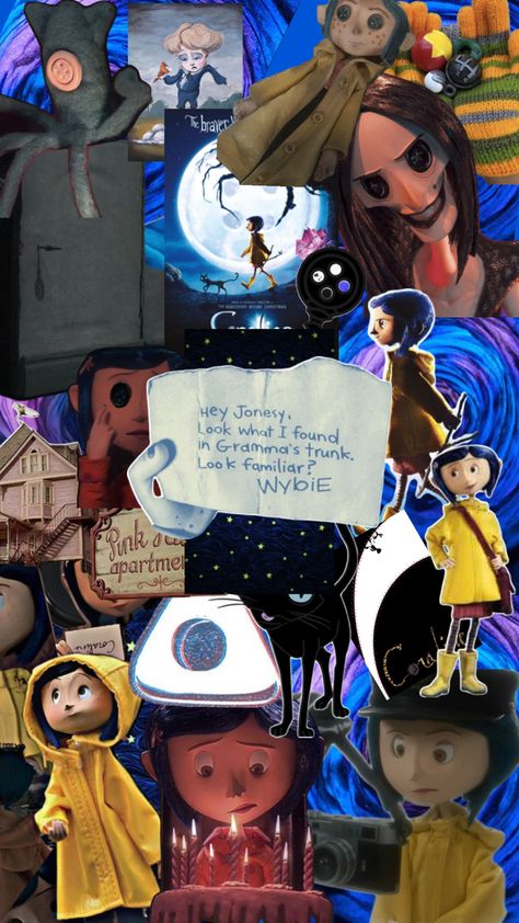 This collage include a bunch of stuff that was in the coralline movie Coraline Collage, Coraline, Collage