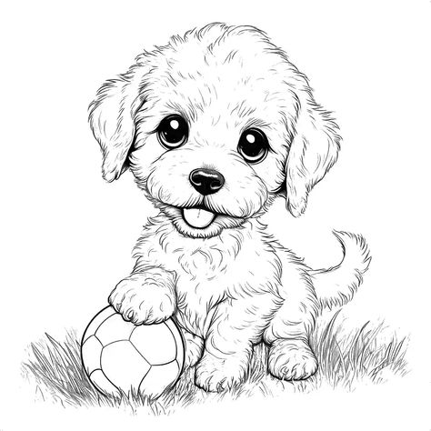 Golden Retriever Coloring Pages, Corgi Coloring Pages, Puppy Coloring Pages, Goldendoodle Puppy, Goldendoodle, Coloring Page, Coloring Pages, Puppies, Color