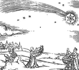 great comet Medieval Celestial Art, Comet Illustration, Vintage Comet Illustration, Medieval Constellation, Medieval Kingdom, Medieval Woodcut, Medieval Astronomy, Early Science, Medieval Tattoo