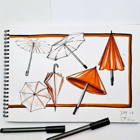 Orange Designer Umbrella, Product Sketch, Produce 101, Umbrella, Sketch, Orange, On Instagram, Instagram, Design