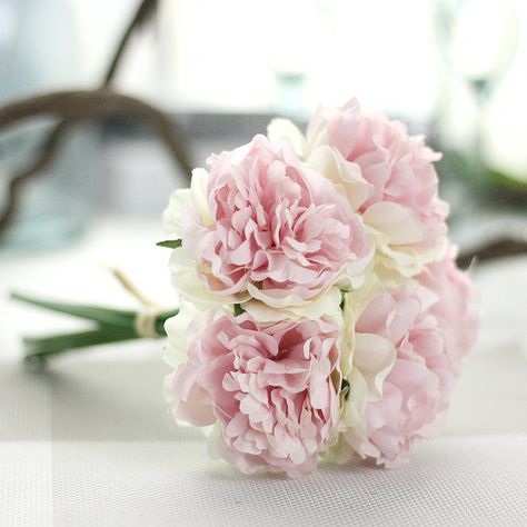 Wedding Decor Vases, Pink Peonies Bouquet, Wedding Rose, Silk Peonies, Silk Hydrangeas, Artificial Bouquet, Artificial Peonies, Roses White, Artificial Hydrangeas