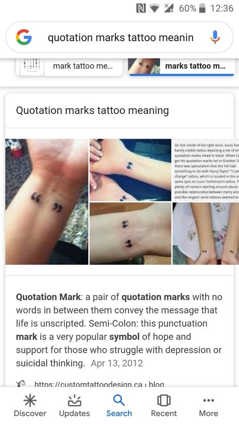 Punctuation Tattoo Meaning, Quotation Mark Tattoo, Mark Tattoo, Punctuation Marks, Quotation Marks, Reminder Quotes, Tattoo Inspo, Punctuation, Tattoos With Meaning