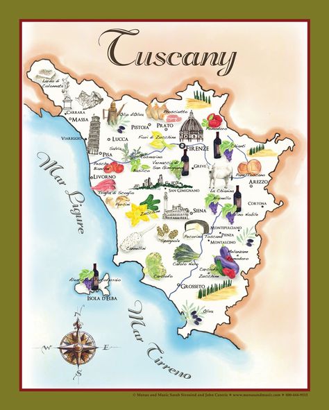 Map of Tuscany | Italy Map Of Tuscany Italy, Tuscany Map, Tuscany Food, Interior Farmhouse, Food Map, Tuscany Travel, Toscana Italia, Mediterranean Home Decor, Tourist Map