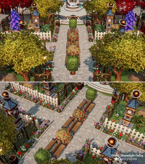 Dreamlight Valley Plaza, Dreamlight Valley Design Ideas, Dreamlight Valley Ideas, Disney Dreamlight Valley Ideas, Dreamlight Valley Design, Dreamland Ideas, Disney House Ideas, Disney Island, Deco Disney