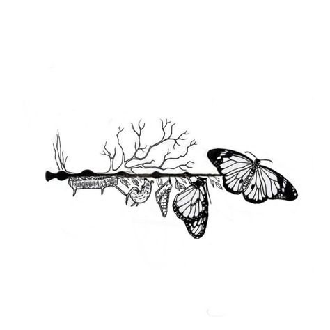 Leg Tattoos Ideas Drawings, Cocoon To Butterfly Tattoo, Catipillar Tattoo Drawing Ideas, Butterfly Coming Out Of Cocoon Tattoo, Caterpillar Into Butterfly Tattoo, Butterfly Cocoon Tattoo, Caterpillar To Butterfly Tattoo, Cocoon Tattoo, Learning Tattoo