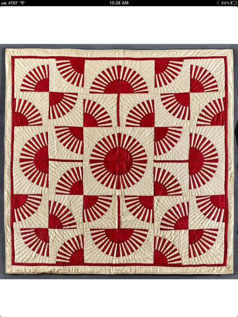 American Folk Art Museum Infinite Variety: Three Centuries of Red and White Quilts. American Folk Art Pattern, Folk Art American, Red And White Embroidery, American Folk Art Patterns, Folk Quilt, Fan Quilts, Folk Art Quilts, Folk Art Quilt, Modern Folk Embroidery