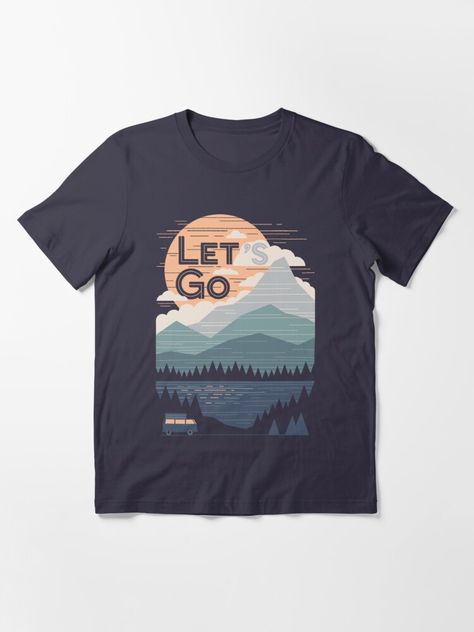 "Let's Go" T-shirt by thepapercrane | Redbubble Navy Blue T Shirt, Boxing T Shirts, Vans Black, Blue Tee, Blue T Shirt, Move Forward, Vacation Shirts, Blue Tshirt, Cat Tshirt