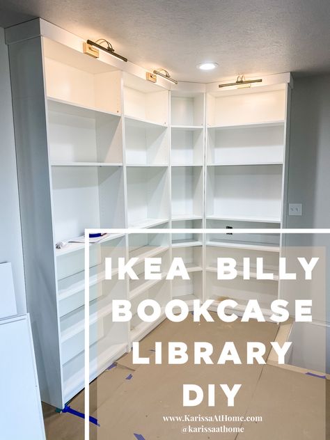 Built In Library, Interior Design Budget, Home Library Diy, Library Diy, In Home Library, Small Home Library, Functional Closet, Making A House A Home, Billy Ikea