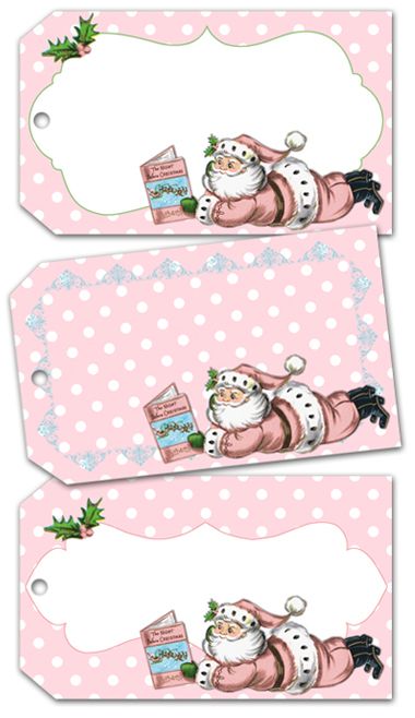 Shabby Blogs: Vintage Freebie with Keren: Shabby Pink Christmas Tags Pink Christmas Tags, Santa Tags, Santa Tag, Xmas Tags, Free Tag, Free Printable Tags, Shabby Christmas, Pink Santa, Christmas Pink