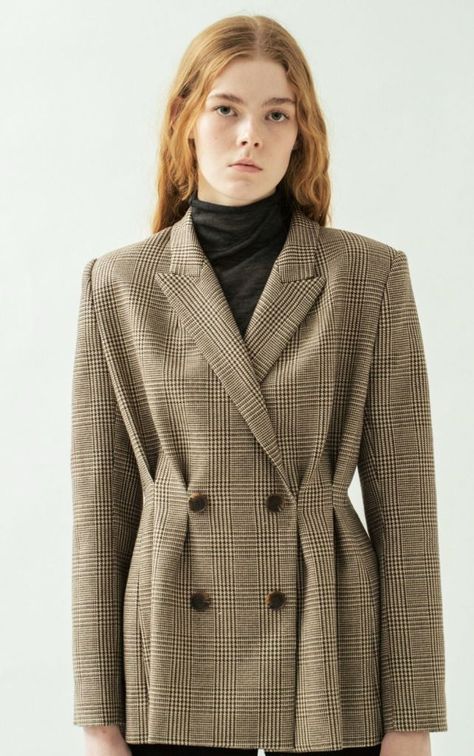 Campus Style, Professional Wardrobe, Black And White Fabric, Glen Plaid, Plaid Coat, Brown Plaid, Plaid Fabric, Fashion Event, Plaid Blazer