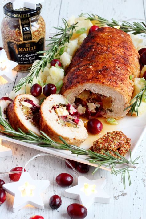 Turkey Bowls, Turkey Roulade, Cranberry Stuffing, Ground Turkey Meal Prep, Turkey Roll, Turkey Bacon Wrap, Turkey Roll Ups, Turkey Cranberry, Turkey Stuffing