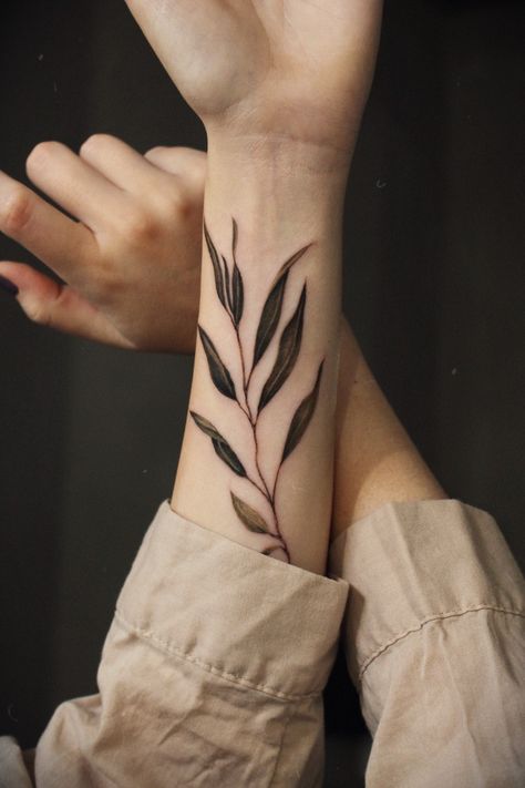 More than just a tattoo artist Elena Fedchenko | iNKPPL Leaf Tattoo, Becoming A Tattoo Artist, Inner Forearm Tattoo, Floral Tattoo Sleeve, Plant Tattoo, Forearm Tattoo Women, Botanical Tattoo, Up Tattoos, Simplistic Tattoos