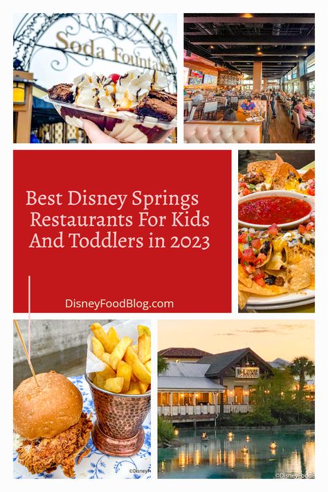 Best Disney Springs Restaurants, Disney Character Dining, Disney Springs Restaurants, Best Disney Restaurants, Kids Restaurants, Toddler Dinner, Eat On A Budget, Kid Friendly Restaurants, Picky Kids