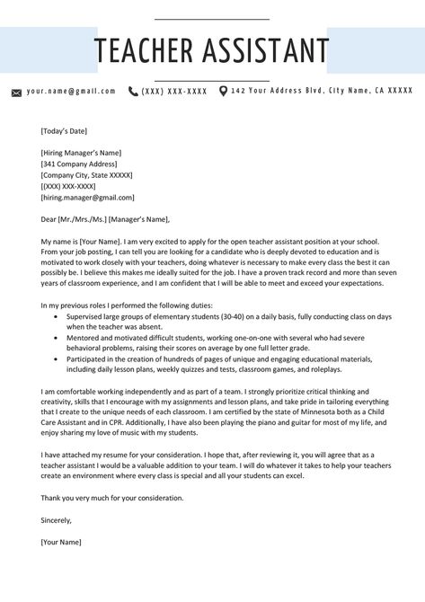 Teacher Cover Letter, Teaching Cover Letter, Teacher Cover Letter Example, Cover Letter Teacher, Tutoring Flyer, School Resume, Teacher Aide, Educational Assistant, Job Cover Letter