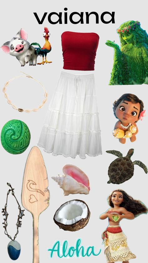 Moana Outfit For Women, Aloha Decorations, Moana Inspired Outfits, Moana Clothes, Moana Cosplay Costume, Moana Dress Up, Moana Halloween, Moana Halloween Costume