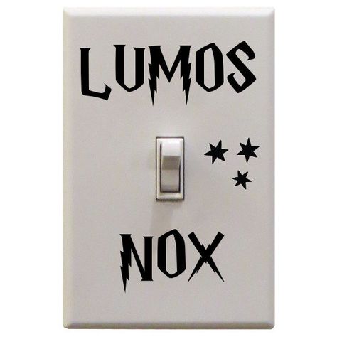 LUMOS NOX Harry Potter inspired vinyl decal by SewCalledLifeStore Harry Potter Room Decor Bedroom Ideas, Lumos Nox Light Switch, Harry Potter House Decor, Harry Potter Baby Nursery, Harry Potter Themed Bedroom, Harry Potter Themed Room, Harry Potter Lumos, Harry Potter Bathroom, Lumos Nox