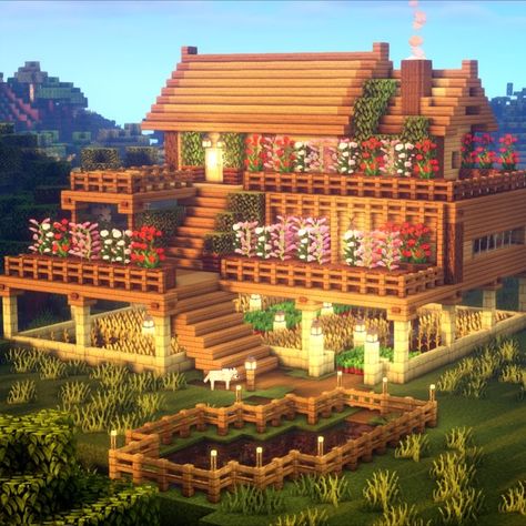 Hippie Minecraft House, Mc Houses, Mc House, Case Minecraft, Aesthetic Minecraft, Mc Builds, Minecraft Houses Survival, Minecraft Aesthetic, Rumah Minecraft Sederhana