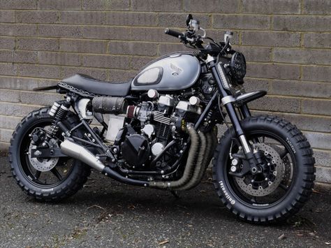 Walking Dead Inspired: Honda CB750 “Lucille” – BikeBound Cb 750 Cafe Racer, Honda Nighthawk, Cb750 Cafe Racer, Rat Bikes, Honda Scrambler, Cafe Racer Design, Honda Cbx, Build A Bike, Cb 750