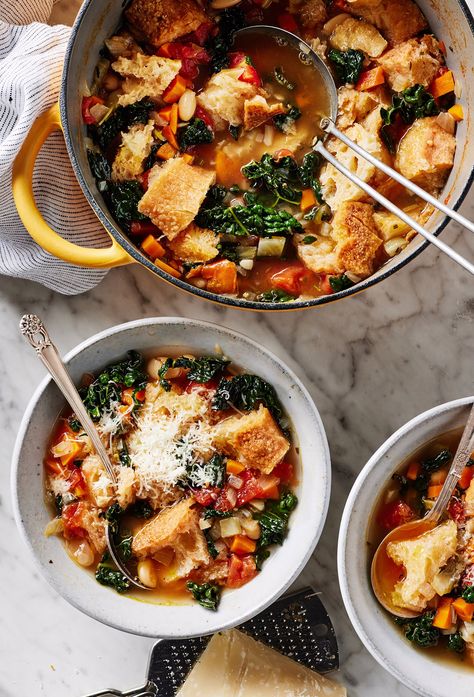 Ribollita - Love and Lemons Lemons Recipes, Beans And Vegetables, Panzanella Recipe, Bean And Vegetable Soup, Tuscan Bean Soup, Tuscan Soup, Recipes Gluten Free, Flavorful Vegetables, Italian Soup