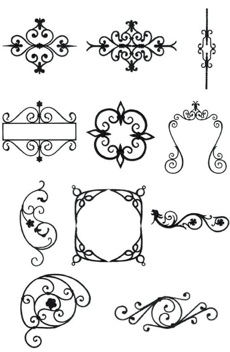 OregonPatchWorks.com - Sets - Wrought Iron Ornamental Iron Work, Iron Art Ideas, Toilet Paper Roll Art, Hantverk Diy, Rolled Paper Art, Rod Iron, Wrought Iron Design, Wrought Iron Decor, Work Pattern