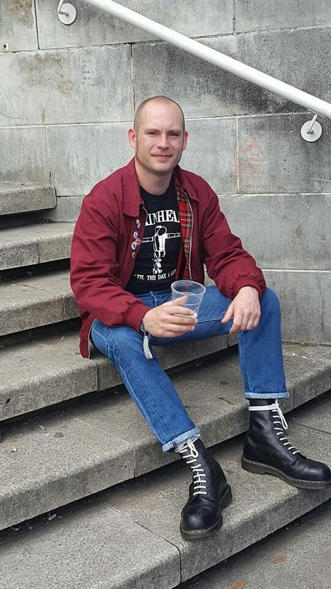 SKINHEAD Harrington Jacket Men, Skinhead Boots, Skinhead Reggae, Skinhead Fashion, Bad Boy Style, Men Tumblr, Ska Punk, Harrington Jacket, Boys Boots