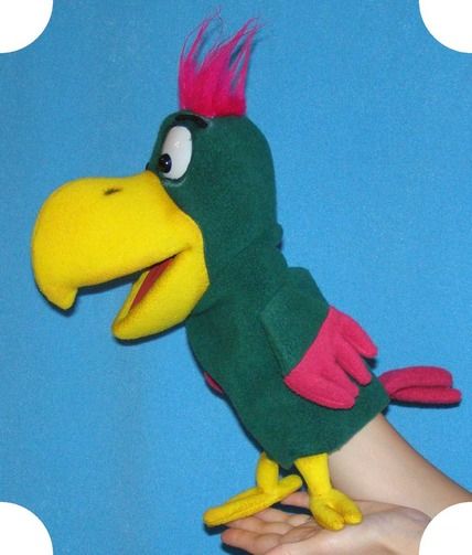 Parrot mini puppet, Puppet for sale Drag Accessories, Parrot Puppet, Professional Puppets, Red Parrot, Godzilla Comics, Puppets Diy, Tiki Lounge, Sock Puppets, Puppet Crafts