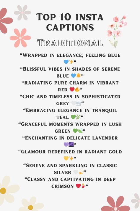 top 10 traditional captions for instagram White Colour Captions, Captions For Suit Pics Instagram, Captions For Wedding Pictures, Ethnic Outfit Captions For Instagram, Aesthetic Traditional Captions, Traditional Quotes For Instagram, Captions For Traditional Look, Traditional Dress Captions For Instagram, Traditional Saree Captions For Instagram