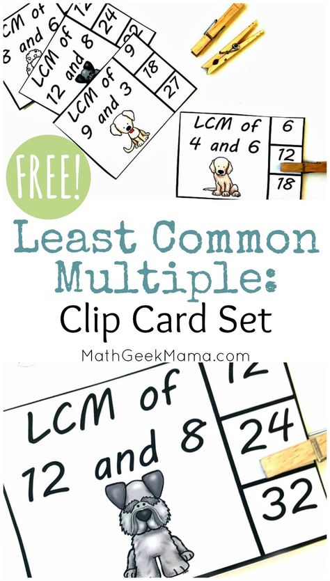 {FREE} Least Common Multiple Practice for Grades 4-6 Least Common Denominator, Elementary School Math Activities, Least Common Multiple, Common Multiples, Free Math Resources, Teaching Multiplication, Math Geek, Free Math Worksheets, Math Printables