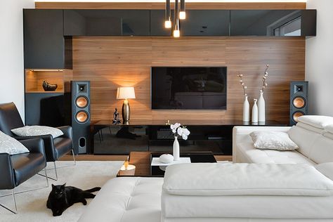 living room sound system Ruang Tv, Modern Luxury Living Room, Contemporary Living Room Design, Living Tv, Modern Living Room Interior, Ideas Hogar, 아파트 인테리어, Design Del Prodotto, Livingroom Layout