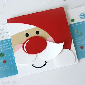 Santa Diy, Santa Card, Santa Christmas Cards, Simple Christmas Cards, Santa Cards, Christmas Card Art, Cute Santa, Christmas Card Crafts, Christmas Words