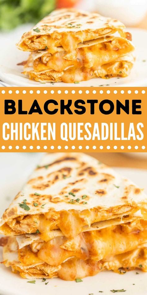 Blackstone Chicken Quesadillas Recipe - grillonadime.com Black Stone Chicken, Low Carb Blackstone, Blackstone Chicken, Chicken Quesadillas Recipe, Outdoor Griddle Recipes, Griddle Cooking Recipes, Outdoor Cooking Recipes, Chicken Quesadilla Recipe, Blackstone Recipes