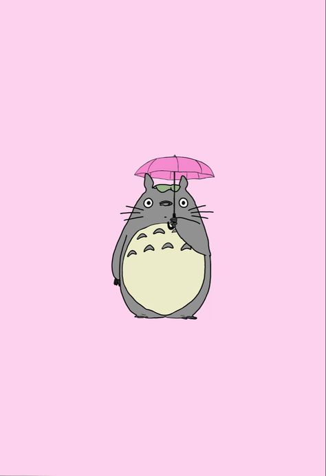 Pink Totoro Wallpaper, Pink Studio Ghibli Wallpaper, Pink Studio Ghibli, Pink Ghibli, Pink Totoro, Totoro Wallpaper, Neighbour Totoro, Studio Ghibli Poster, Iphone Wallpaper Texture