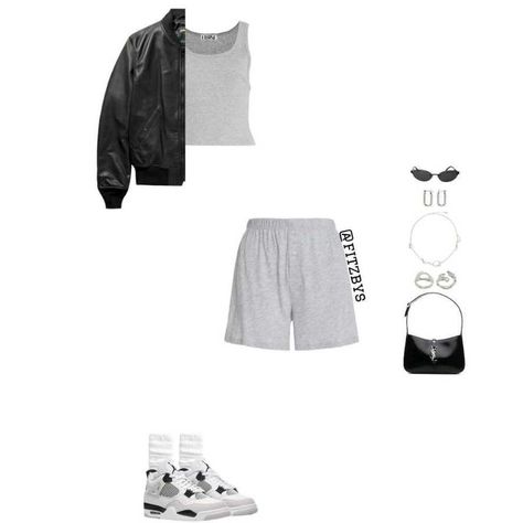 Grey Tank Top Outfit Aesthetic, Gray Shorts Outfit, Jordan 4s Military Black, Grey Tank Top Outfit, All Grey Outfit, Grey Shorts Outfit, Outfit Sporty, Outfits Sporty, Virtual Outfits