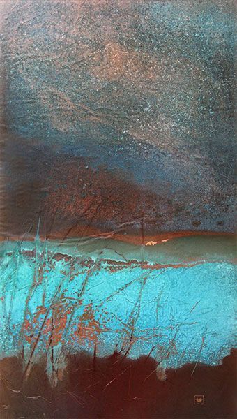 Patina Art, Oxidised Copper, Metal Art Techniques, Copper Painting, Art Of Nature, Copper Art, Encaustic Art, Copper Patina, Abstract Art Landscape