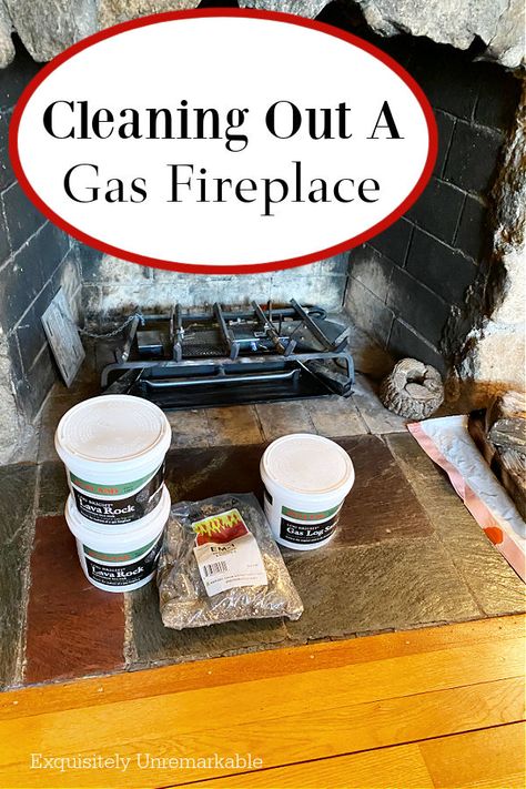 How To Clean A Gas Fireplace, Fireplace Gas Logs, Gas Logs For Fireplace, How To Clean Fireplace, Cleaning Fireplace, Fireplace Cleaning, How To Clean Brick, Gas Insert, Clean Fireplace