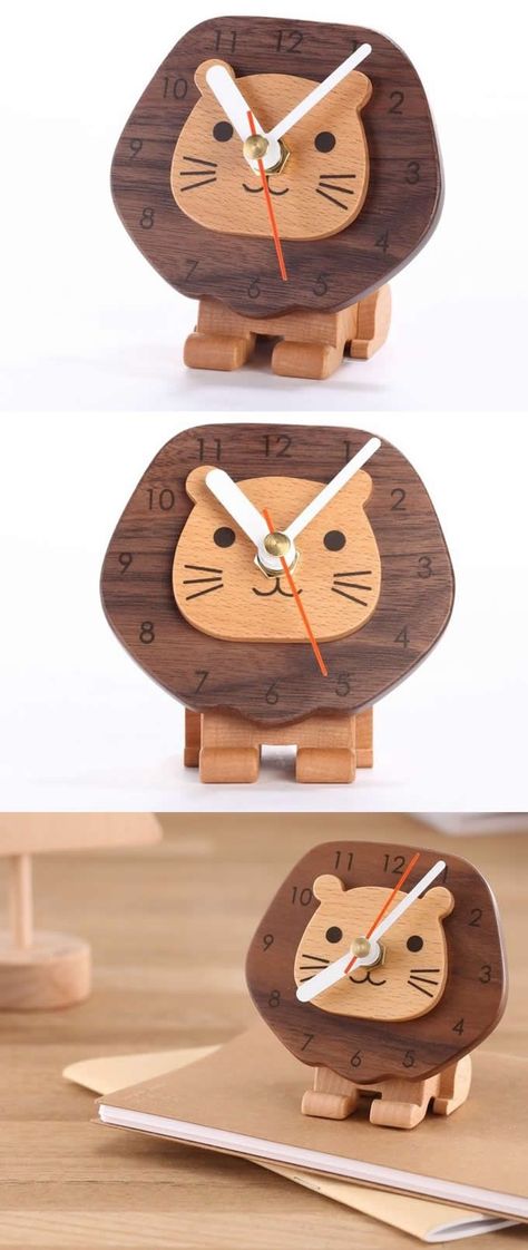 Wood Clock Design, Wooden Clocks, Unusual Clocks, Cool Clocks, Wood Clock, Into The Wood, Clock Art, Unique Wall Clocks, Decoration Stickers