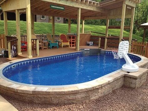 Semi-Inground Stealth Pools Installed from $12,900! - West Tennessee, Middle Tennessee, North Alabama's Premiere Pool Company Radiant Pools, Oberirdischer Pool, Oval Pool, Semi Inground Pools, Leisure Pools, Above Ground Swimming Pools, Small Pools, Dream Pools, Pool Design