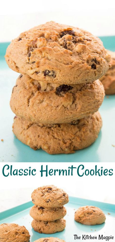 Cookies Raisin, Hermit Cookies, Raisin Cookie Recipe, Date Cookies, Gingerbread Recipe, Raisin Cookies, Gingerbread Men, Easy Cookie Recipes, Chewy Cookie