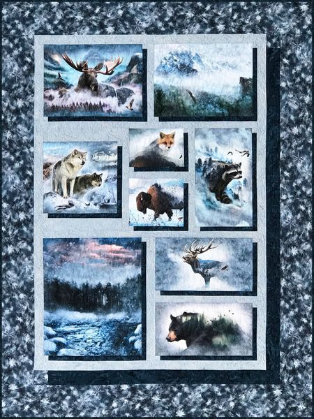 Products | Quilts With A Twist Wildlife Quilts, Moon Quilt, Panel Quilt Patterns, Fabric Panel Quilts, Photo Quilts, Bright Quilts, Mountain Quilts, Art Quilling, Quilted Wall Hanging