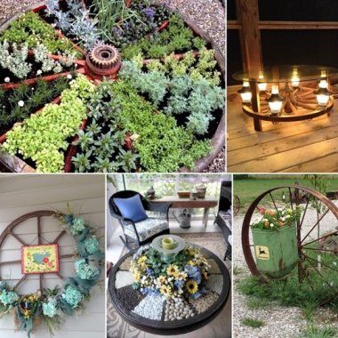 Wagon Wheel Planter, Wagon Wheel Decor Outdoor Garden, Wagon Wheel Floral Arrangement, Wagon Wheel Address Sign Ideas, Wagon Wheel In Garden, Wagon Wheel Decor Outdoor, Ideas For Old Wheelbarrows, Small Garden Party Ideas, Rustic Front Yard Landscaping Ideas Wagon Wheels