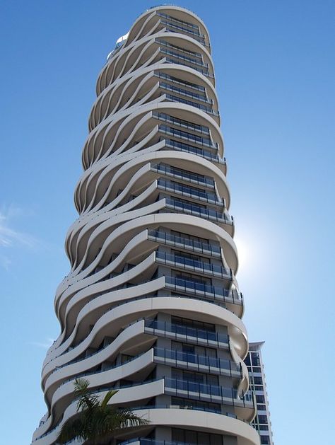 Wave building , Gold Coast, Australia | innovative architect… | Flickr Wave Building, Unusual Buildings, Innovative Architecture, Skyscraper Architecture, Gold Coast Australia, Interesting Buildings, Amazing Buildings, Unique Buildings, Commercial Architecture